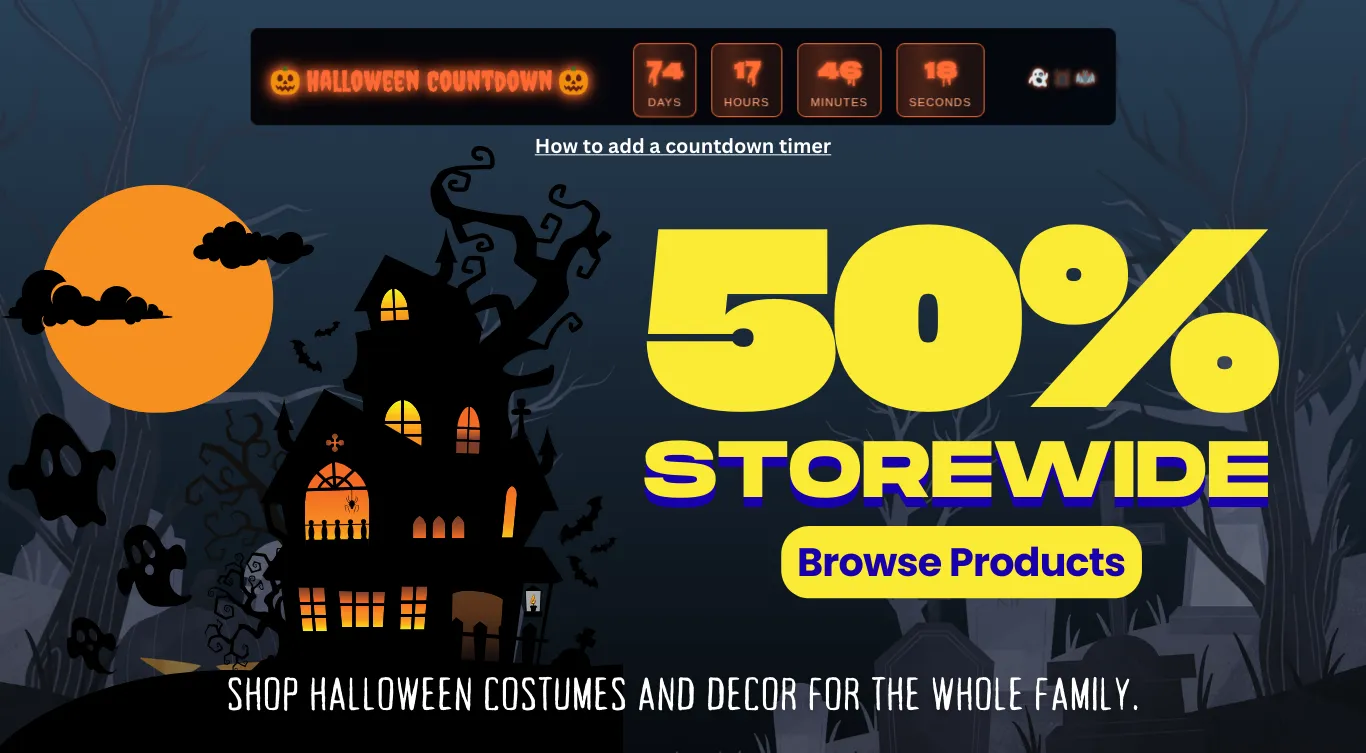 Halloween Sales Landing Page Template for Shopify Stores