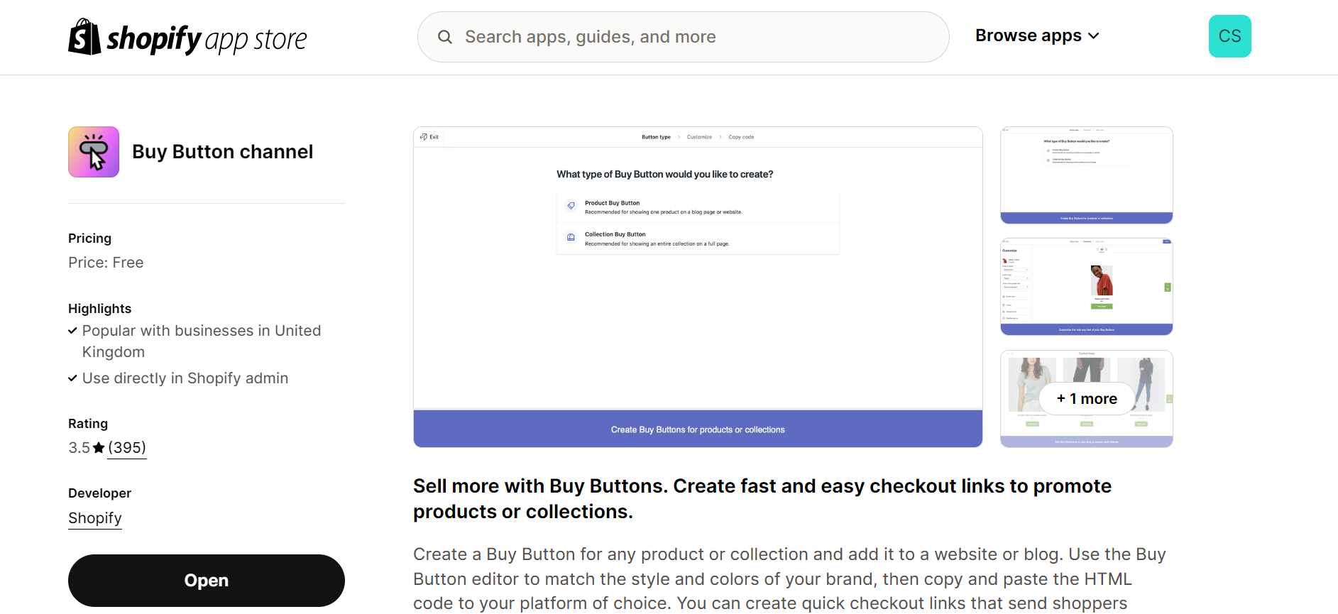 shopify buy button
