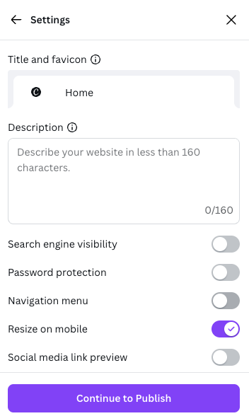Website Settings