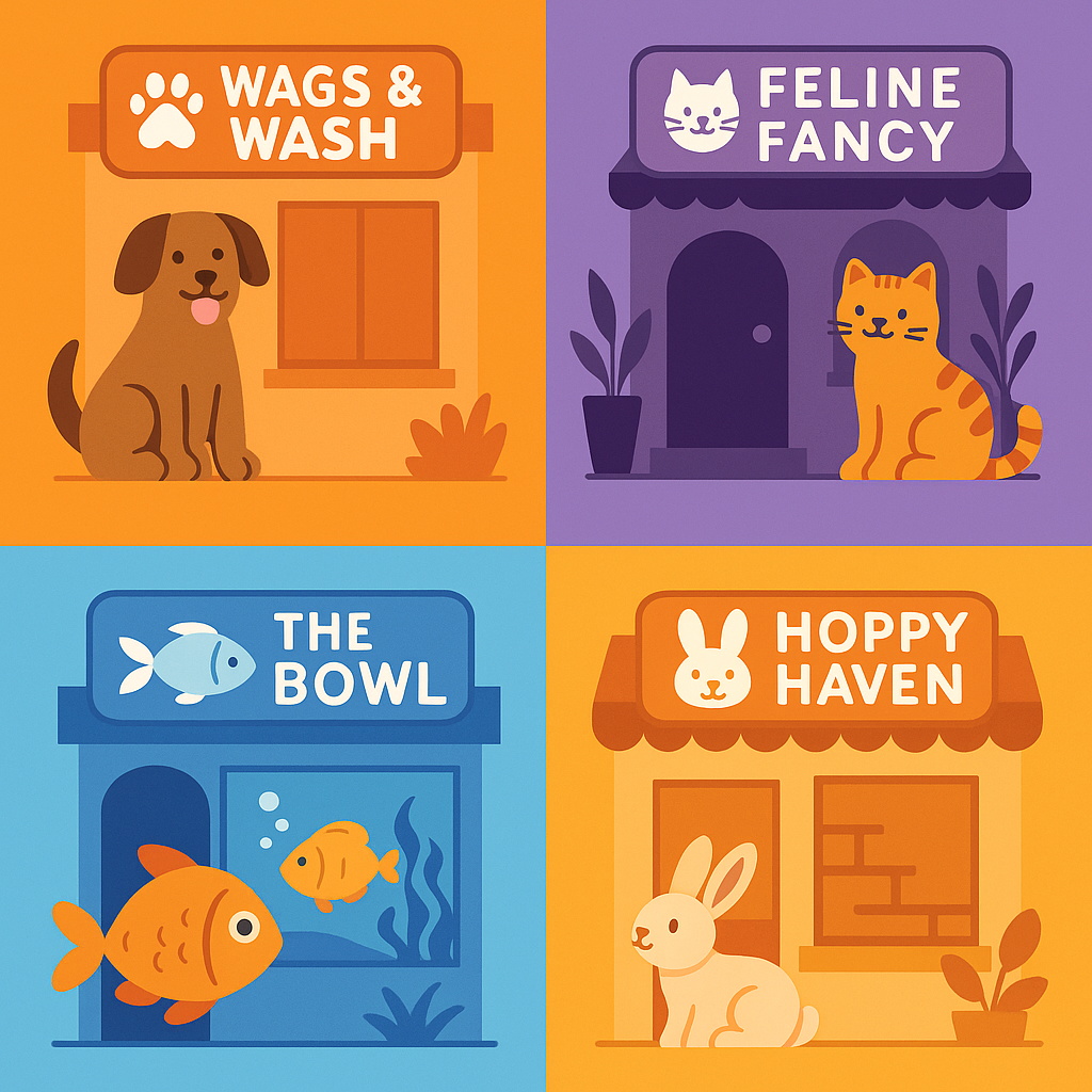 Pet store name ideas by category